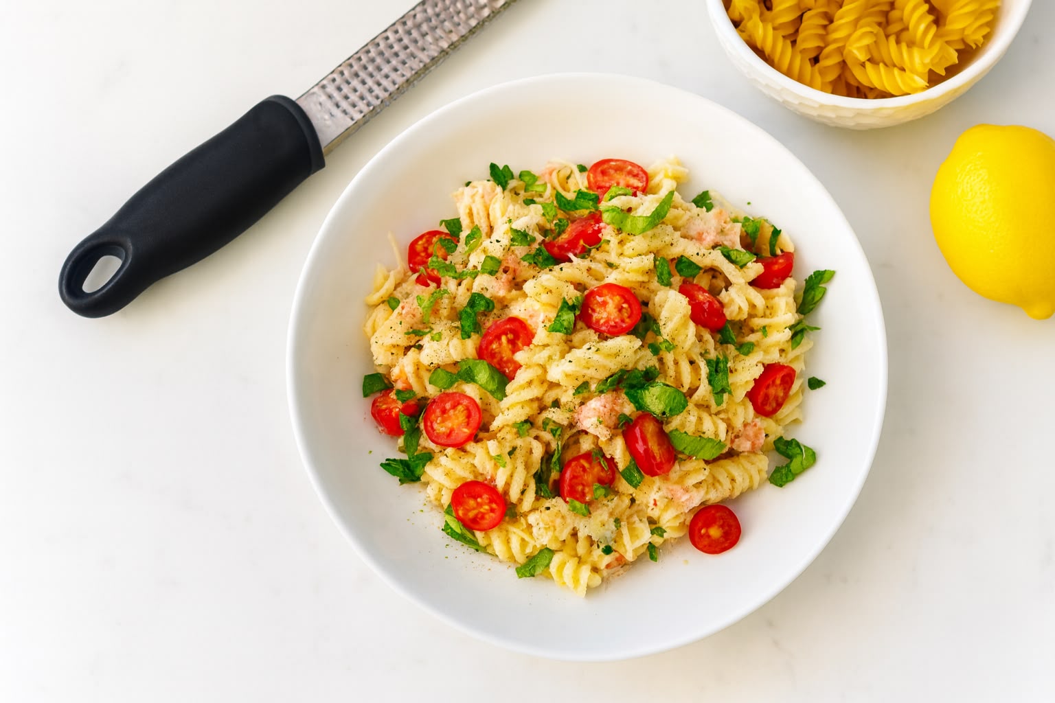 Free: One-Pan Salmon Rotini — Kim's Viral Recipe Card